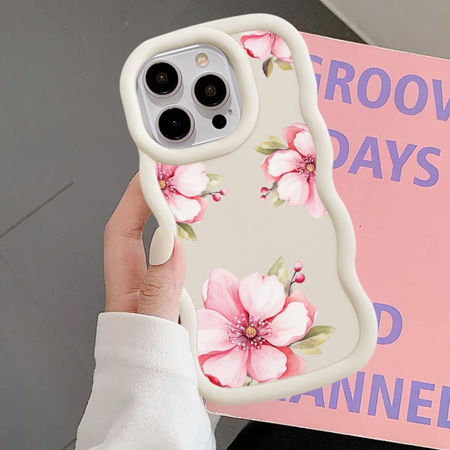 Pink Flower Soft Phone Cover Case for iPhone 17 Air 12 13 11 14 XR 15 Plus 16 Pro Max 8