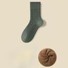 Men in Autumn and Winter with Velvet and Thick Warm Wool Ring Cotton Sweat Absorber Home Sleep Tube Socks
