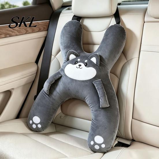 Süßes Tier-Reisekissen H-förmig Auto für Kinder, Nackenkissen Sitz, Schlafende Dekorative Innenraum-Accessoire-Kissen, Plüsch-Ruhekissen Reisen