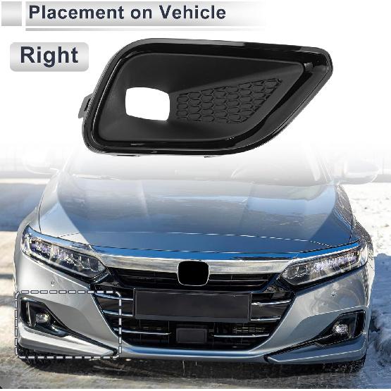 Front Rechts Nebelscheinwerfergitter für Jeep Cherokee 2019-2022 Front Unterer Stoßfänger Nebelscheinwerfer Abdeckung Einsätze Nr. 68287998AA ABS 1 Stück