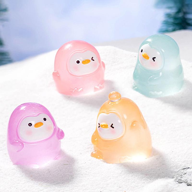 Light Up your Model Car and Doll House Scene with Our 1PC Luminous Penguin Doll Desktop Decor
