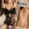 French Aesthetic Perspective French Erotic Underwear Women's Mesh Big Bow Lace Seduction Erotic Onesie