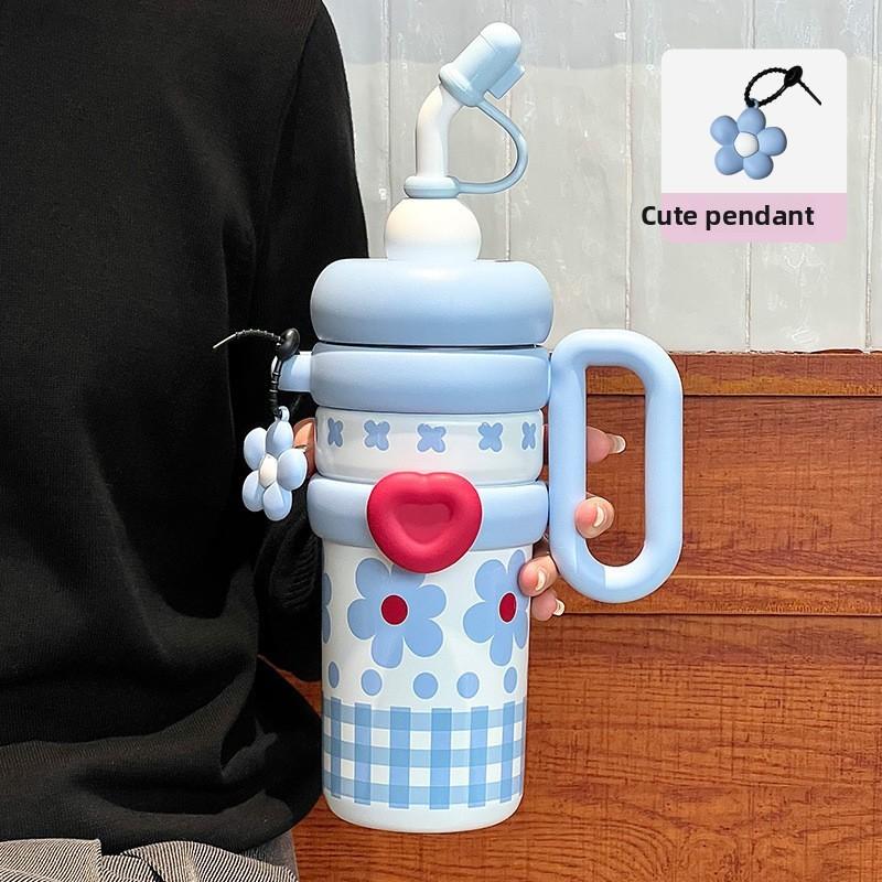 Portable Insulated Sports Bottle With Handle And Thickened Body For Kids And Adults