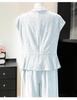 2026 Summer Slimming Two-Piece Set: Waist-Cinching Top & High-Waisted Wide-Leg Pants