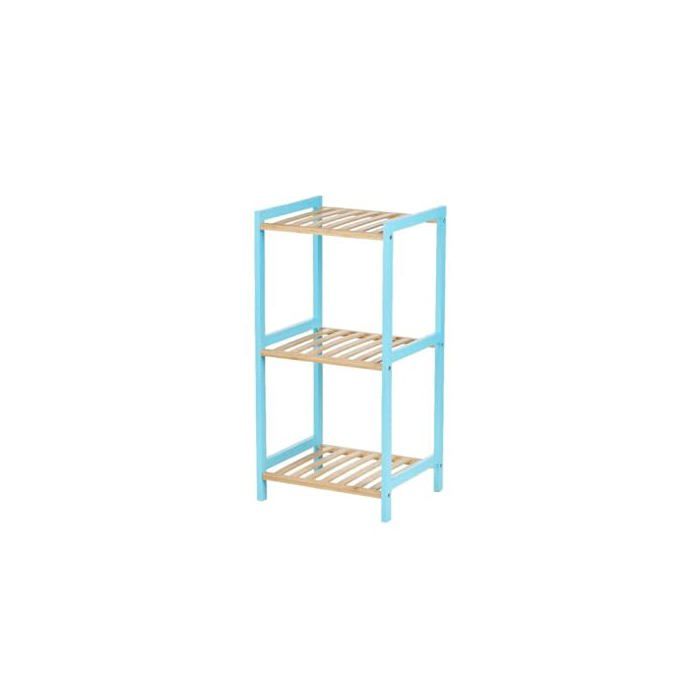 Étagère de salle de bain - Berilo - Multicolore - 6,5x31x71 cm - Autonome - Moderne - 3 étagères - Bambou - Finition pin