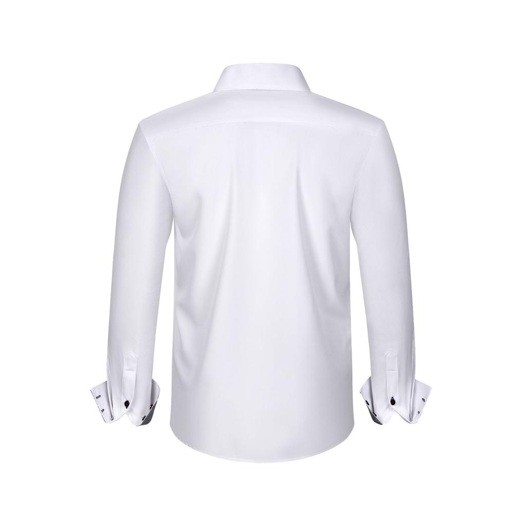 Men's Fashion Spring and Summer Top Patchwork T-shirt Long Sleeve Turn Down Collar Shirt