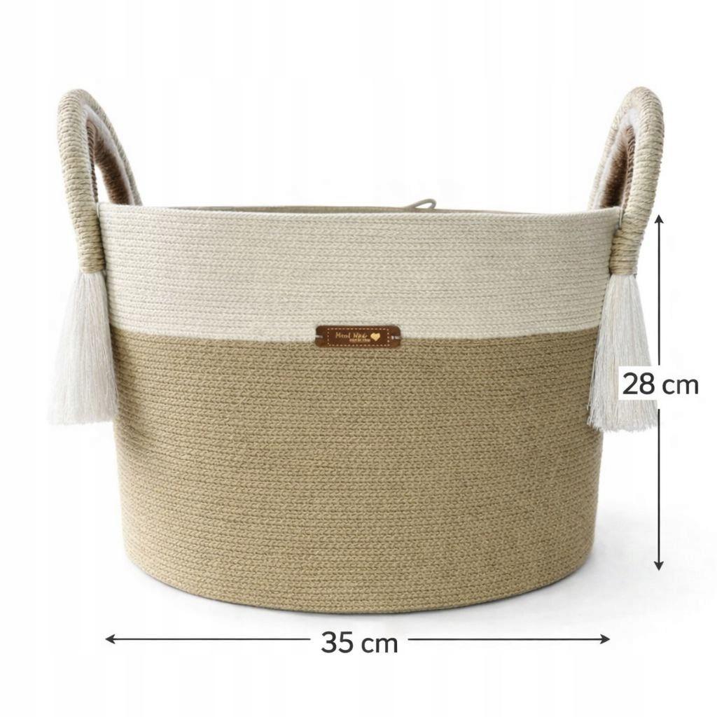LAUNDRY BASKET 35*28cm TOY BASKET GIFT BASKET ECRU/BEIGE