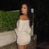 Women Solid Color Off Shoulder Batwing Sleeve Loose High Waist Bodycon Mini Dress