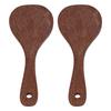 2 Pcs Rice Paddle Natural Wooden Rice Cooker Spatula Kitchen Cooking Spoons for Mixing and Serving RiceRound Mouth