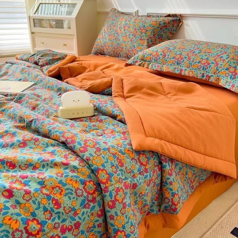 100% Cotone Estivo Trapunta Estiva Queen Rinfrescante Double-face Liscia Coperta Rinfrescante in Seta Ghiaccio Estiva Piumone Estivo
