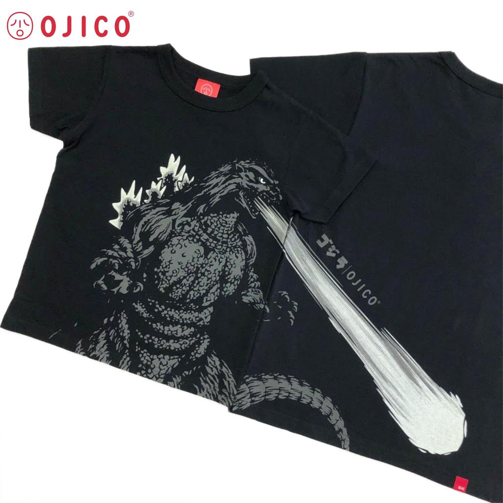 Made in Japan Godzilla Short Sleeve OJICO Radiant Heat Ray 8A Unisex Kids Women Men Black T-Shirt Glow-in-the-Dark T-Shirt [Official]