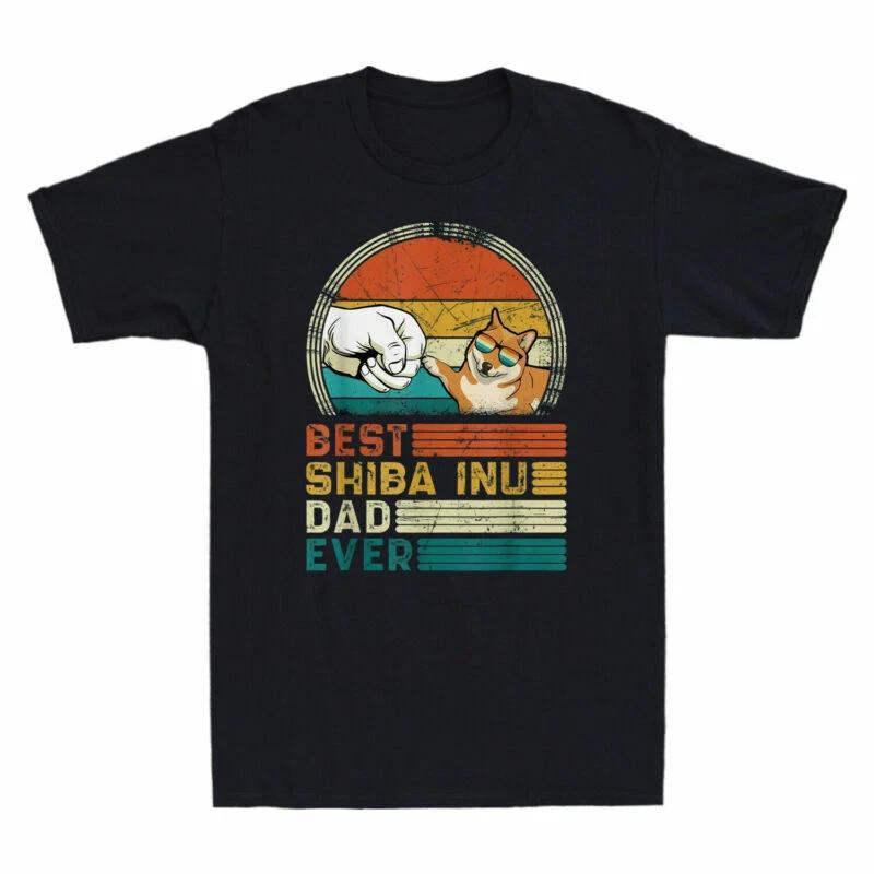 Best Shiba Inu Dad Ever Funny Glasses Shiba Inu Dog Vintage Men s Black T-Shirt M