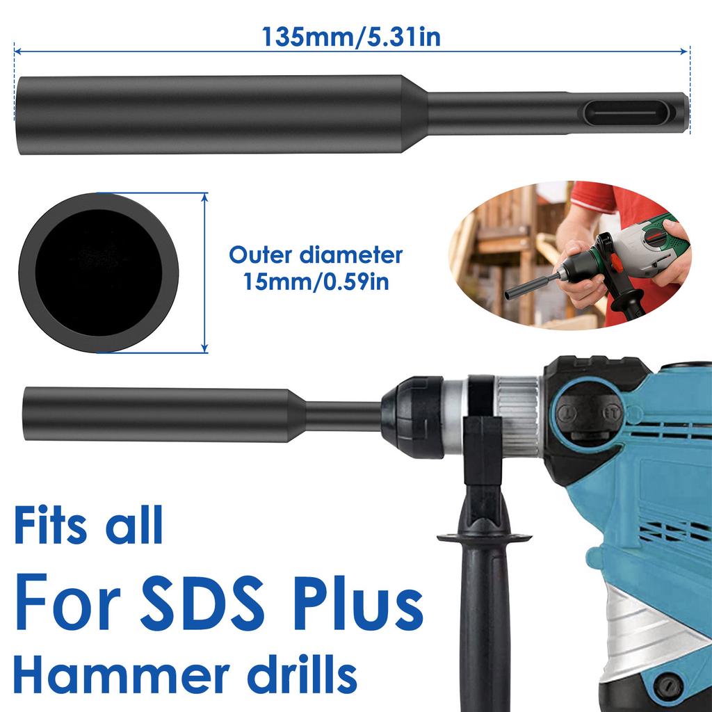 SDS Plus Ground Rod Driver 5/8 3/4" 17mm Steel Drill Bit Driver for Hammer Drilling Ground Rods