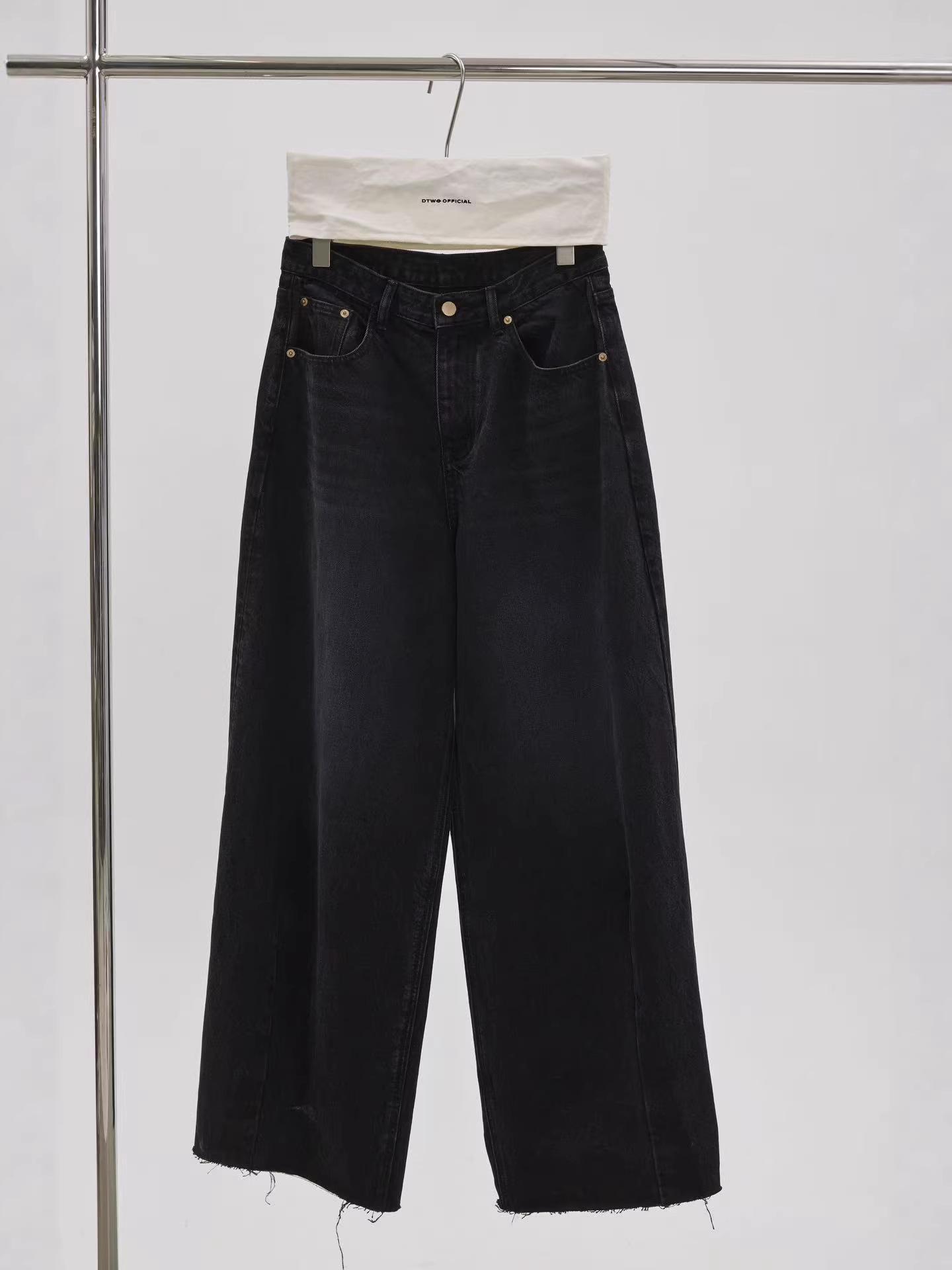 

DTWO Sè Design High-Waisted Wide-Leg Jeans - Casual Versatile Style. Medium чёрный