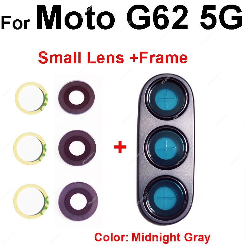 Rear Camera Lens Frame For Motorola Moto G62 5G Back Camera Lens Glass with Frame Cover Holder Replacement Repair Parts