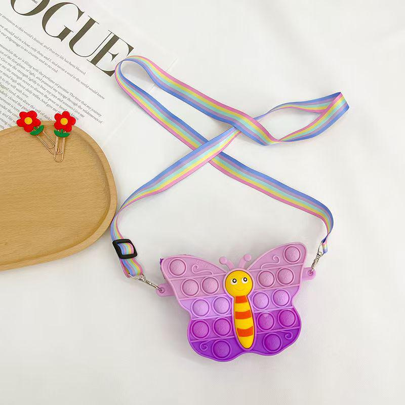 Entzückendes Cartoon-Kaninchen Silikon-Münzfach & Umhängetasche für kleine Mädchen