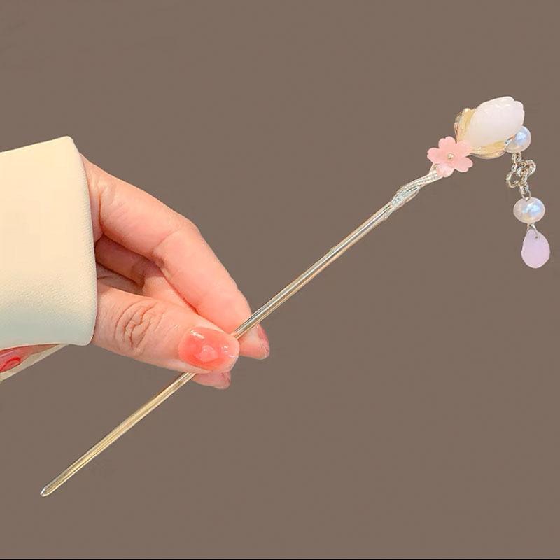 Vintage Bell Orchid Flower Fringe Hair Sticks Fashionable Female Metal Hairpin Hair Stick Female Hair Ornament Styling Tools
