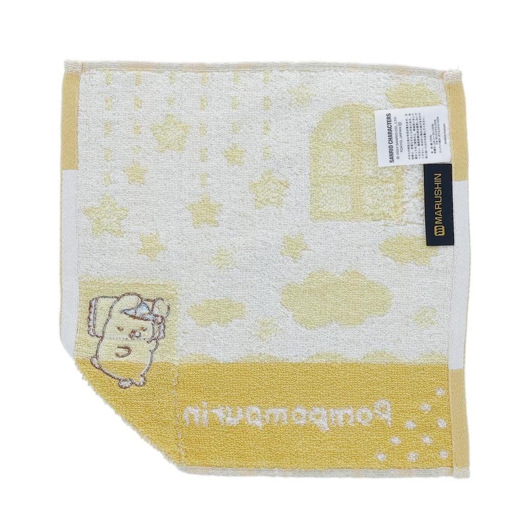 Marushin Mini Towel Sanrio Pompompurin Design Cotton Antibacterial and Deodorizing Treatment Hand Gift Birthday Present 3725010300 - "Futon Purin" -