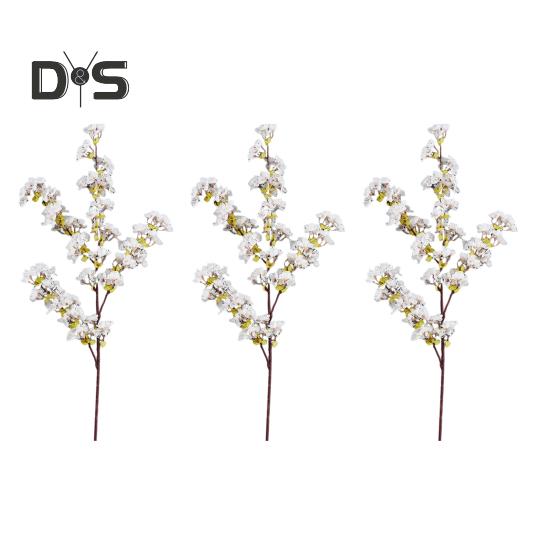 

3 шт. искусственных веток цветущей вишни, многоразовые искусственные шелковые стебли сакуры, розовые или белые ветки цветущей вишни для вазы, свадьбы, дома, весенней вечеринки белый
