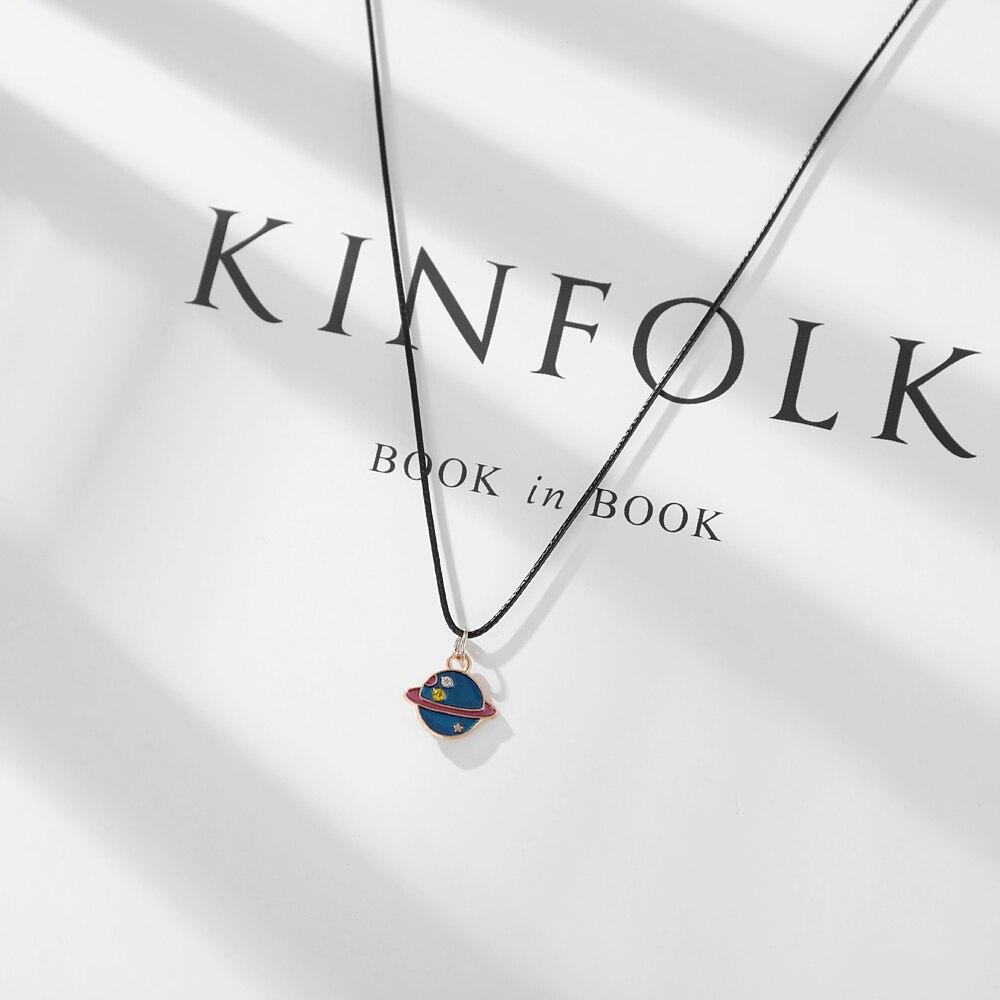 iF ME Cartoon Animal Necklaces Sweet Pendants Clock Planet Necklace For Women Girls Kids Jewelry Xmas Gifts