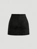 European and American Women's Faux Suede Mid-Waist Short Skirt - Wrinkled, Versatile for Spring and Autumn