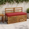 2 Piece Bench Cushion Set SOEST 2 Pcs 100percent  Polyester Wine Red
