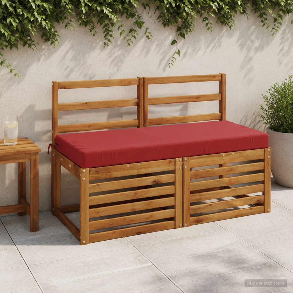 2 Piece Bench Cushion Set SOEST 2 Pcs 100percent Polyester Wine Red