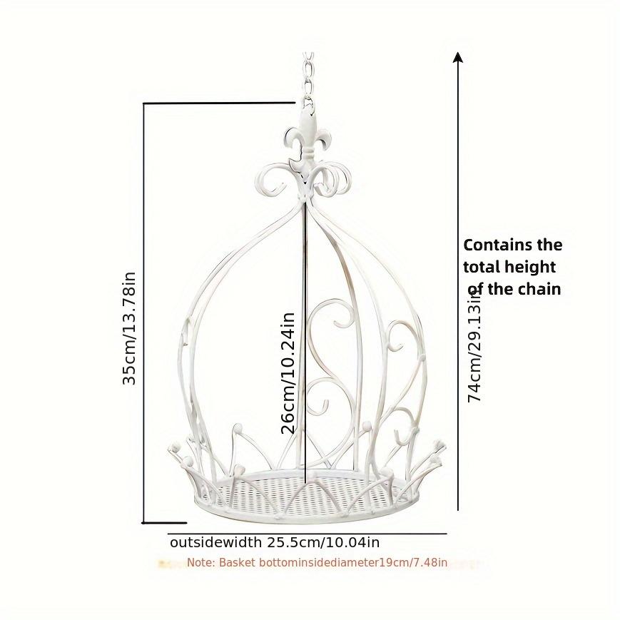 Vintage Iron Hanging Baskets, Crown Design for Indoor/Outdoor Garden & Patio Decor.
