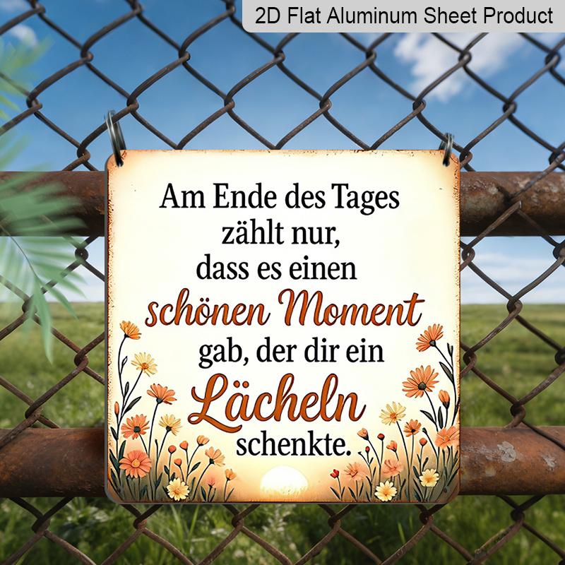 

2D Flat - 1pc, Vintage Metal Sign, Decorative Plaque and Ornament, Healing Soul Quotes, Pastoral Floral Art Style, Decoration for Bedroom, Study 20*20cm