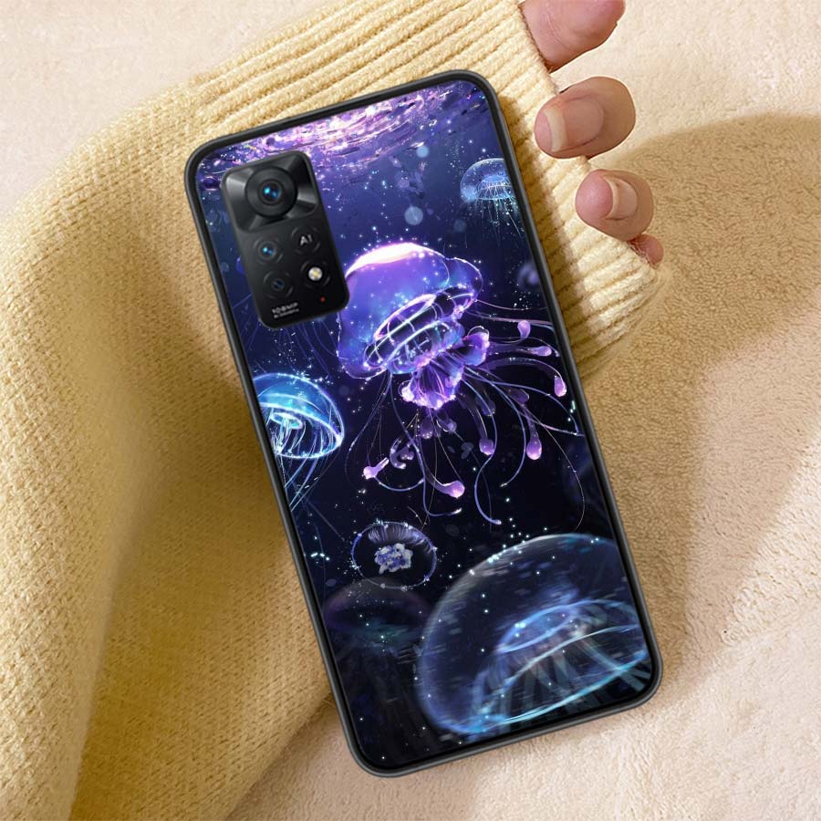 Magic Jellyfish Phone Case For Redmi Note 13 14 15 Pro Plus 12 13C 12C 15C 9 10 10C 9T 9C 9A TPU Soft Cover Clear Cell Cases Sho
