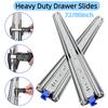 3-Fold Guide Rail Rust Proof Full Extension Ball Bearing Rails Wear Resist Professional Drawer Runners for Furniture Hardware