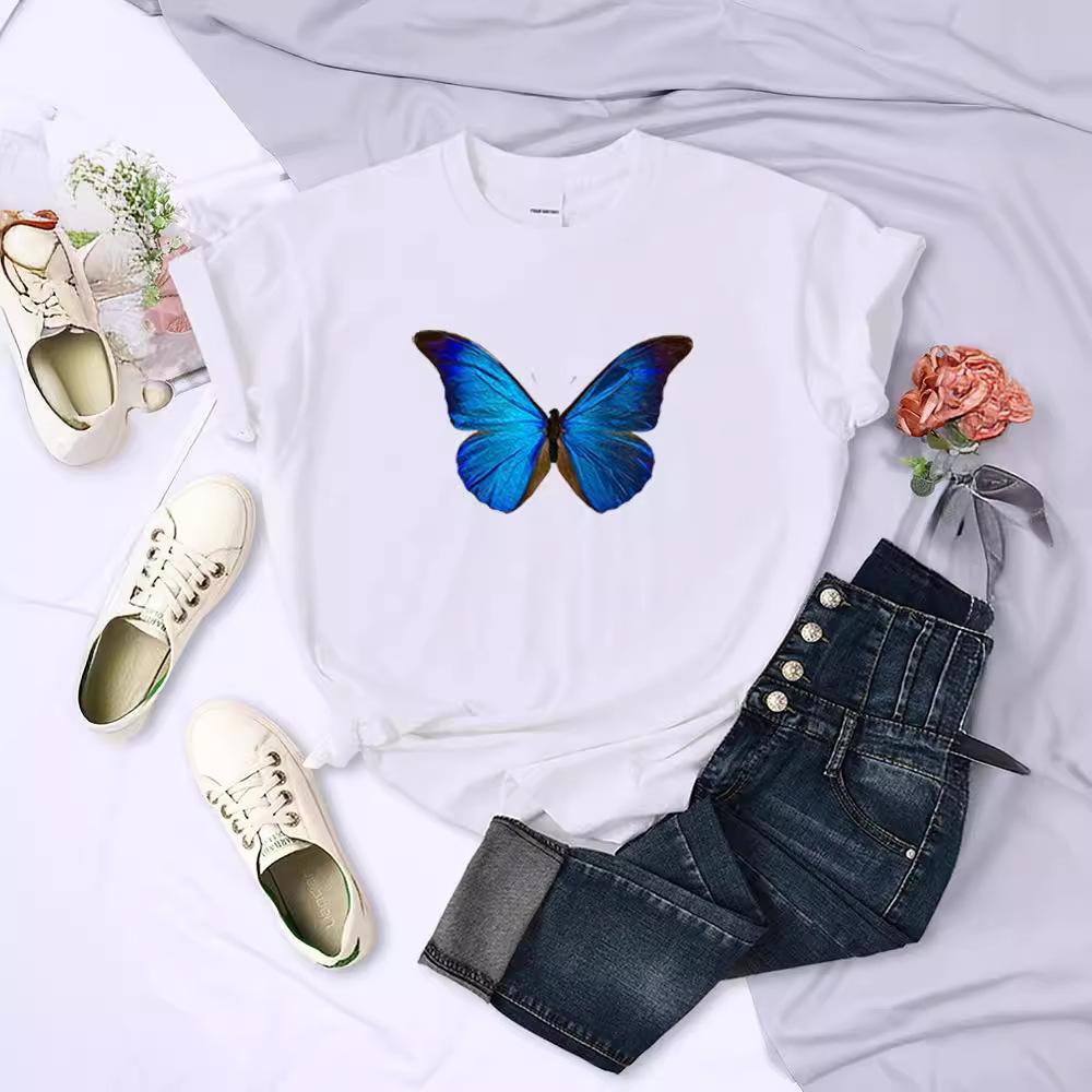 

Женские креативные принтованные свободные летние футболки с круглым вырезом 3XL