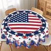 Round Tablecloth Polyester Material Star Pattern Freedom Letter Print Suitable for Dining and Party Use Decoration