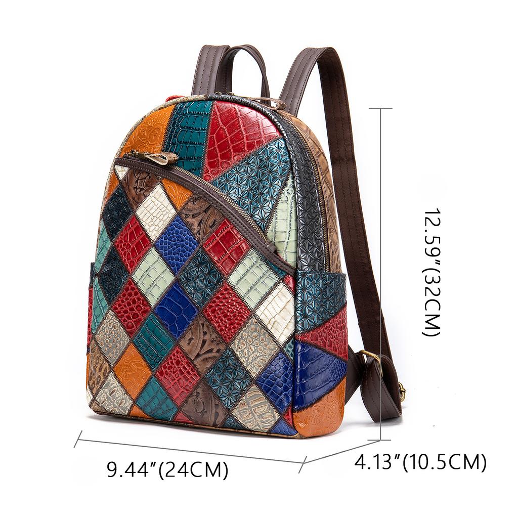 Women's Shoulder Bag Head Layer Cowhide Ladies Backpack Retro Handmade Genuine Leather Large Capacity Travel Backpacks