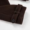 Women French Style Thick Loose Brown Double Breasted Woolen Commute Coat