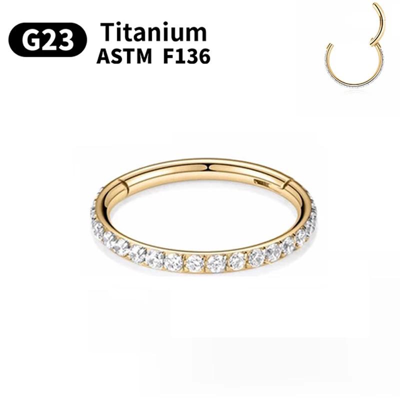 1/10pcs G23 Titanium Nasal Ring For Women Hoop Earring 16G/18G Piercing Jewelry Gift Lip Ring Hinge Clicker Open Diaphragm