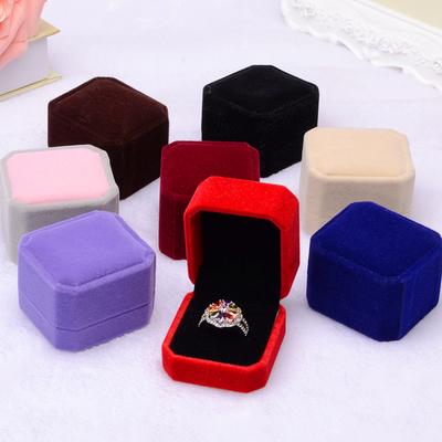 1Pc Showcase Gift Case Wedding Storage Organizer Jewelry Earring Velvet Ring Boxes Flocking