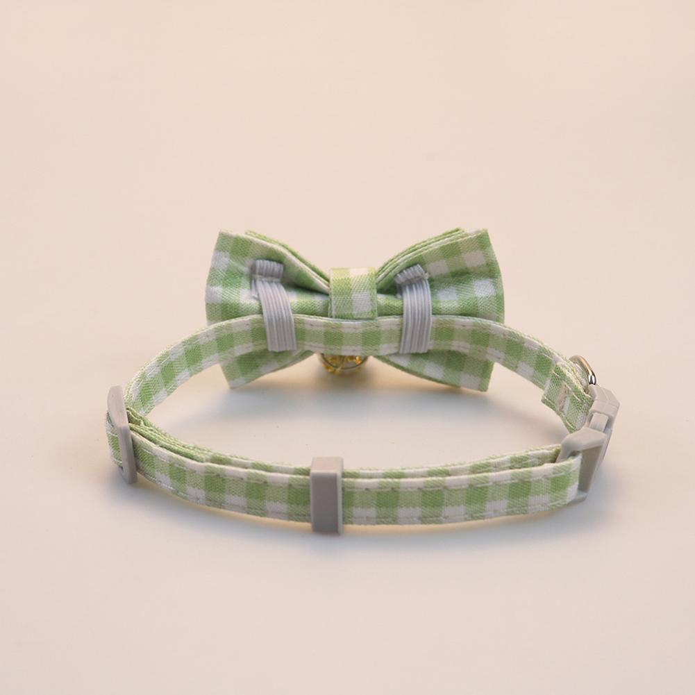 Cute Cat Collar With Bow Tie Cute Plaid Pattern Dog Collar With Bow Tie And Durable Buckle Collar For Small Medium Pet Set