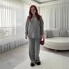 2025 Autumn European & American Women's Casual Knit Sweater and Loose Pants Two-Piece Set