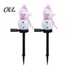 Weather Resistant Outdoor Patio Lights 2Pcs Solar Snowman Garden Lights, Christmas Pathway Waterproof Cute Landscape Lamps LED with Stakes for