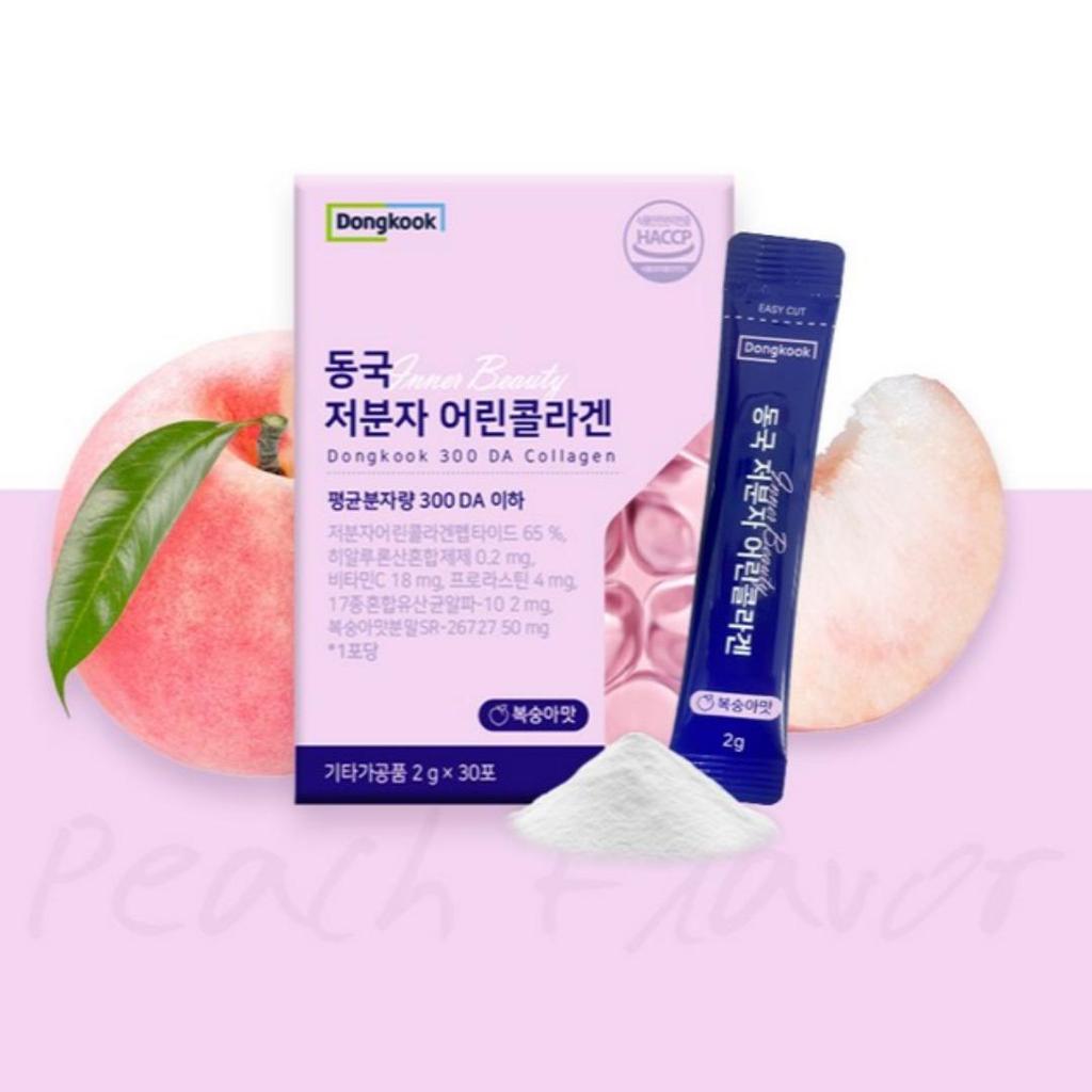 [Dongkook] 300 DA Collagène Probiotiques Vitamine C 2g x 30 sticks / Saveur pêche