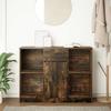 Sideboard with Drawer Smoked Oak Finish 101 X 35 X 76 Cm Engineered Wood