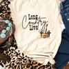 Long Live Country T Shirt Rural Vintage Farmhouse Top Western Theme Music Lover Style Vintage Unisex Stretched Stylish