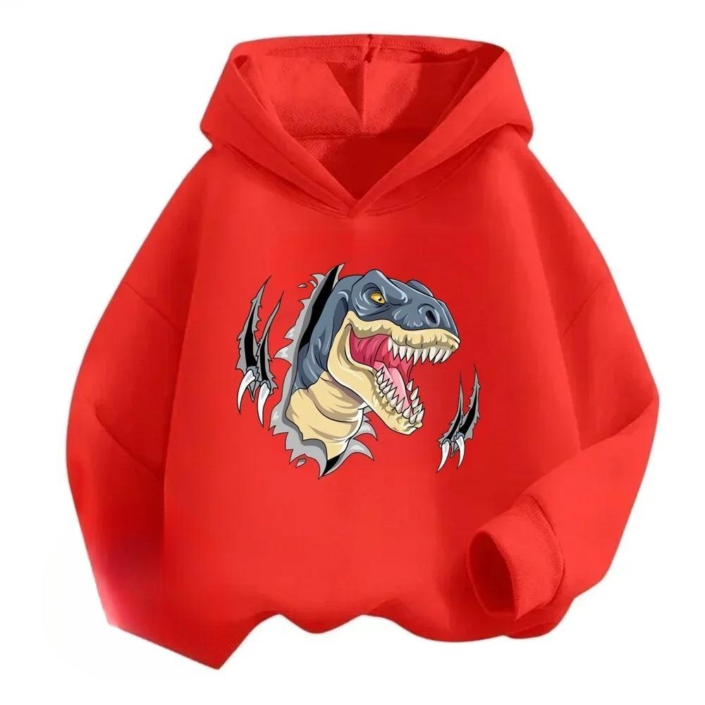 Jurassic World Cartoon Printed Children's Hoodie Autumn/Winter New Girl's Top Comfortable and Warm Hoodie
