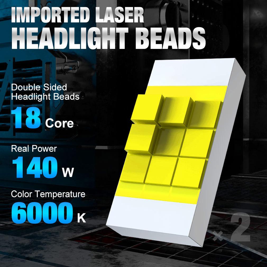 2Pcs H7 H4 Led Headlight Bulbs 6000K H1 H3 H8 H11 Led 9005 HB3 9006 HB4 Auto Lamp 9012 Hir2 High Power 140W 60000LM Canbus CSP Chips Headlamp
