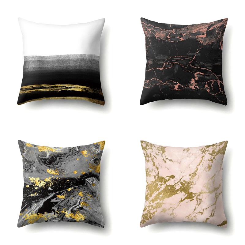 Nordic Ins Marble Polyester Pillowcase Car Decoration Home Printed Waist Cushion Pillowcase