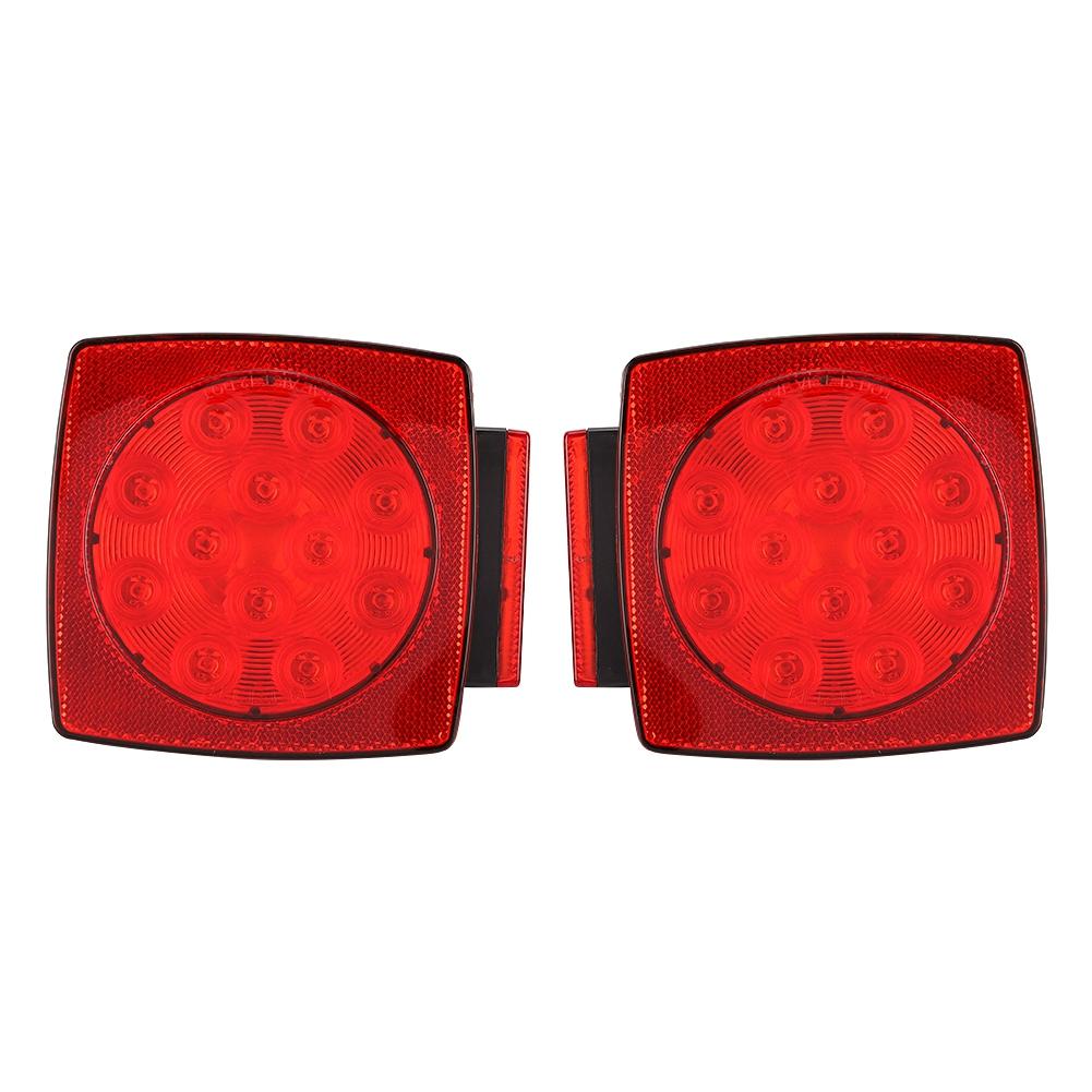 2pcs 12V Truck Trailer RV LED Tail Light Lamp Turn Signal Brake Reverse Light Combination