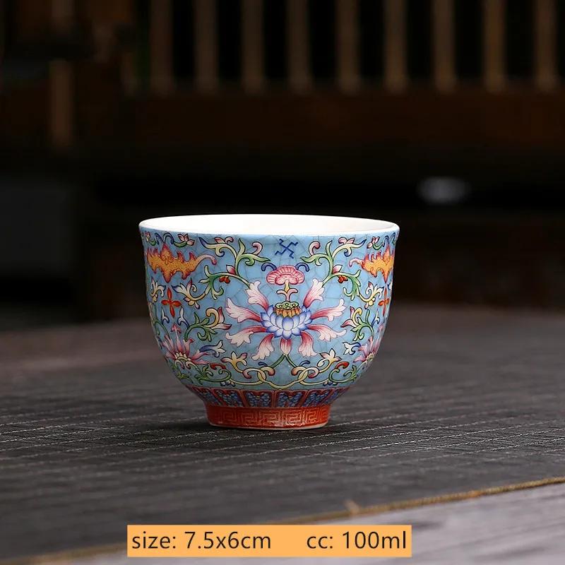 Jingdezhen Blue and White Porcelain Tea Cup Retro Ceramic Master Cup Traditional Tea Set Accessories Portable Tea Bowl