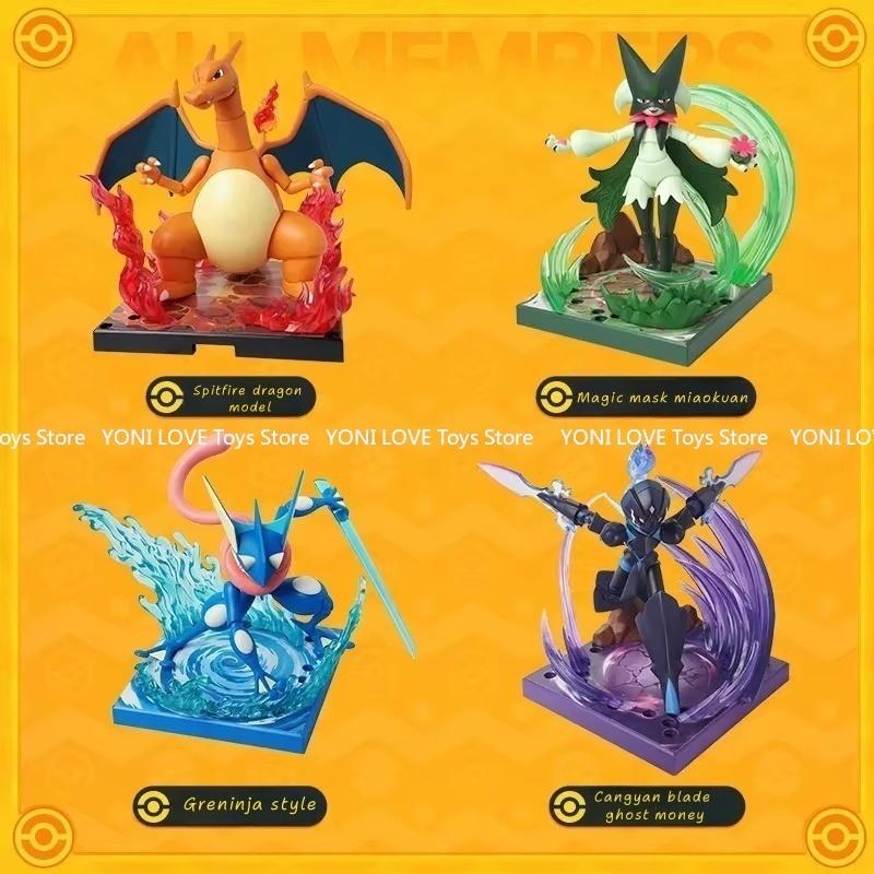 BLOKEES Pokémon Building Blocks Charizard Ceruledge Meowscarada Greninja Assembled Movable Model Ornament Toy Collection Gift