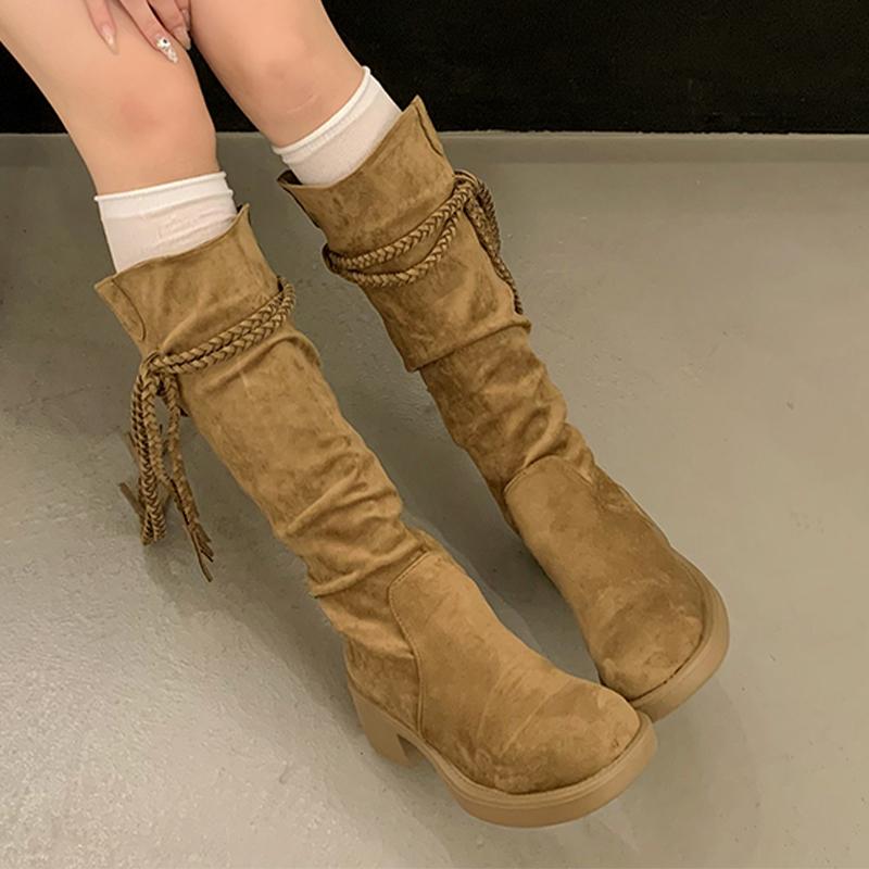 

Fashion High Boots for Women Fashion Designer Heeled Shoes Elegant Woman Boots Winter 2025 New Luxury Dress Chelsea Botas Mujer Zapatos 35